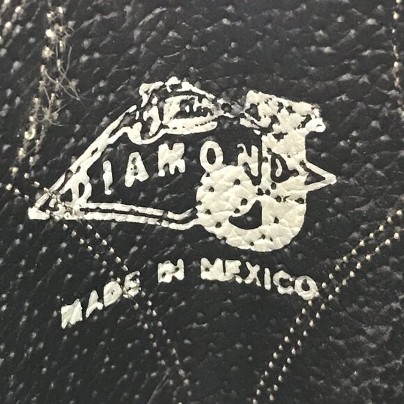 Diamond J Lizard Print Womens Black Leather Cowboy Western Boots 7 B 7034L - Picture 9 of 14